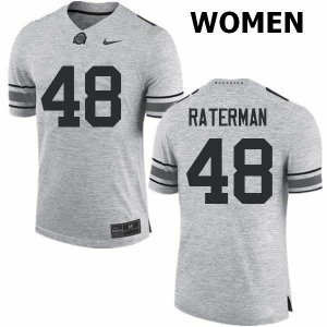 Women's Ohio State Buckeyes #48 Clay Raterman Gray Nike NCAA College Football Jersey Ventilation CWU7744JP